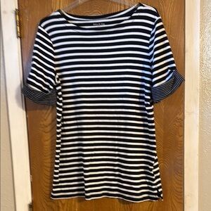 White Stag Black and White Striped Relaxed T-Shirt